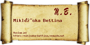 Miklóska Bettina névjegykártya